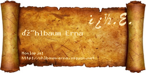 Öhlbaum Erna névjegykártya